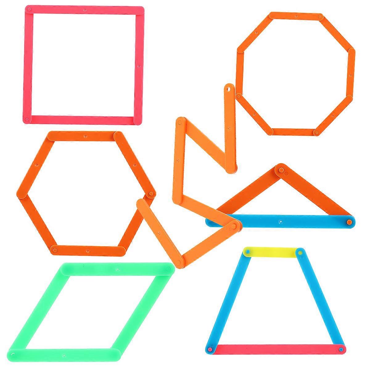 50pcs Math Teaching Sticks Shape Blocks for Geometry Learning, Smooth Solid Construction, Portable Educational Aid for Angle and Shape Exploration
