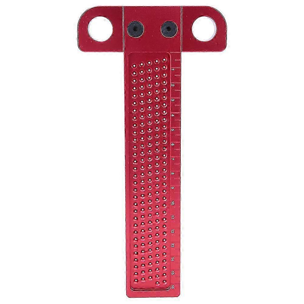 Woodworking Scriber Ruler T Type Aluminum Alloy Hole Gauge Carpenter Marking Tool (Style A)--