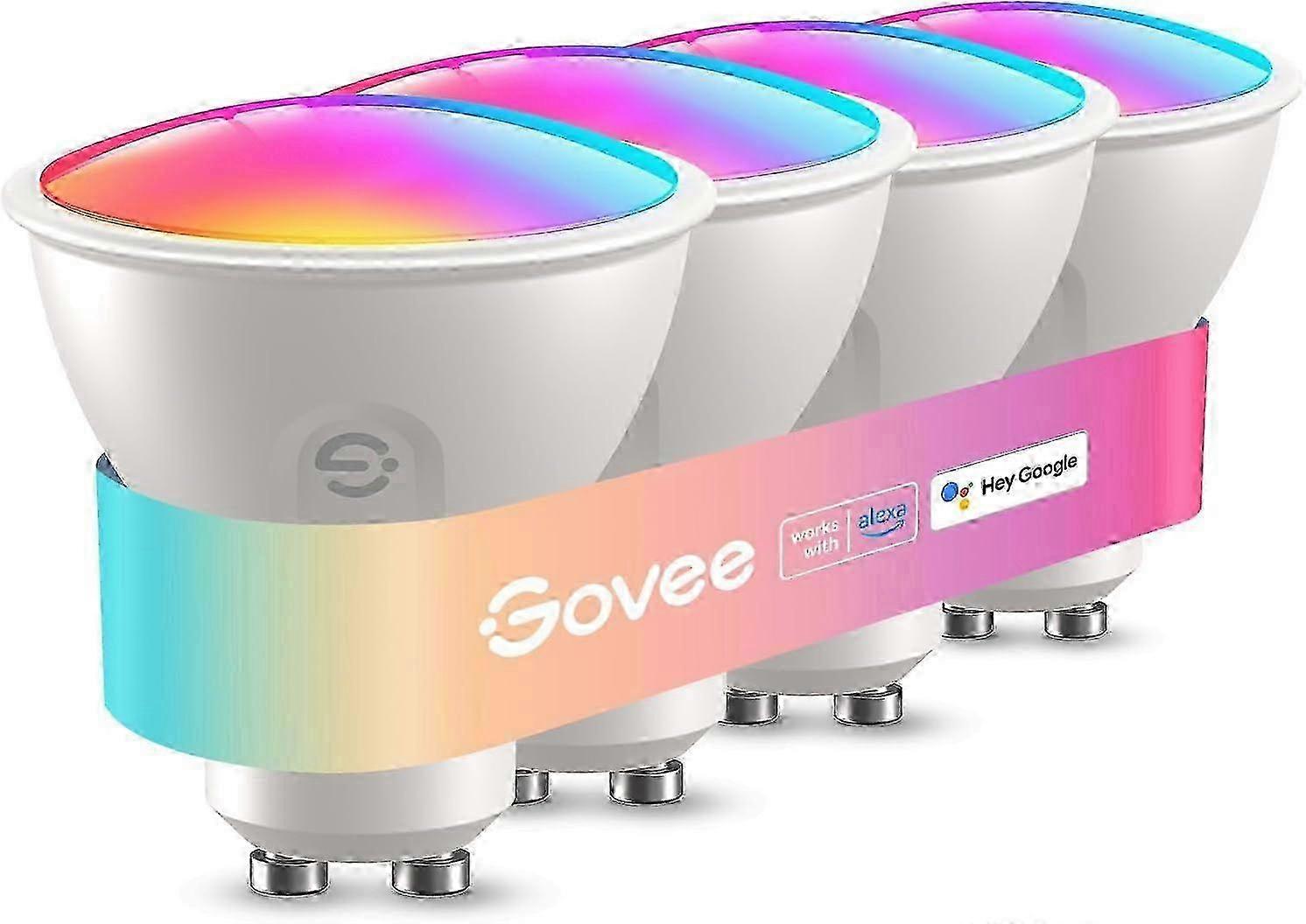 2025 Smart Bulb Gu10 Rgbww, 400lm Dimmable Color Changing Bulb, Wifi Bluetooth Works With Alexa, Google Assistant (4pcs)