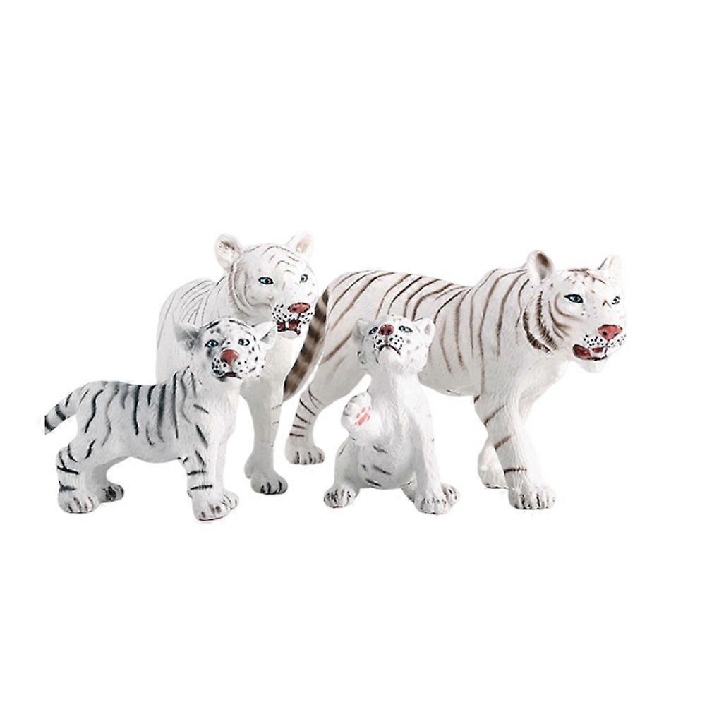 Animal Figures Room Decorations PVC Material Tiger Family Photo Prop 14 x 15 x 7cm 4Pcs
