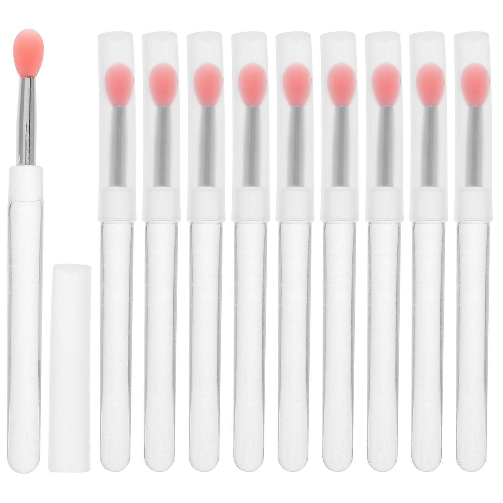 Lip Exfoliator Brush Mini Lip Brush For Everyday Use Pink Silicone Portable Lipstick And Lip Gloss Brushes 10Pcs