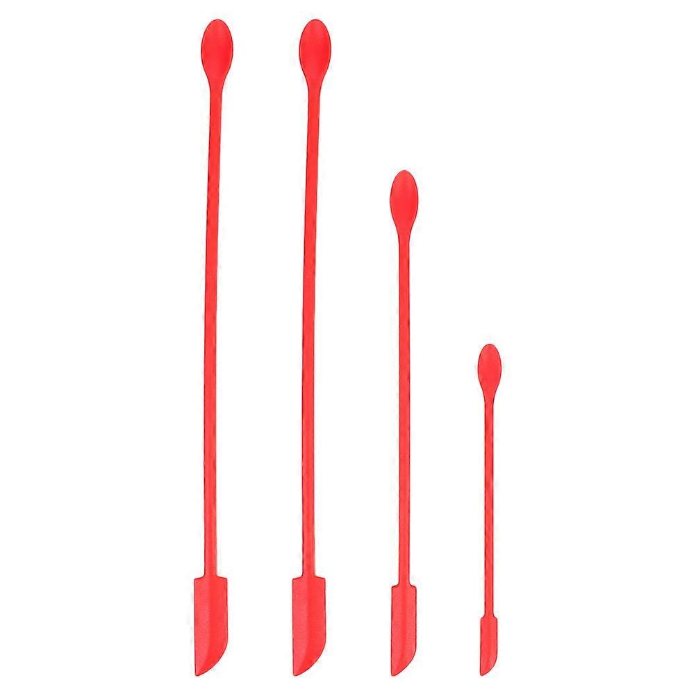 Non-Stick Silicone Jar Spatula Jam Spatula For Dessert Preparation Home Cooks Red 4Set