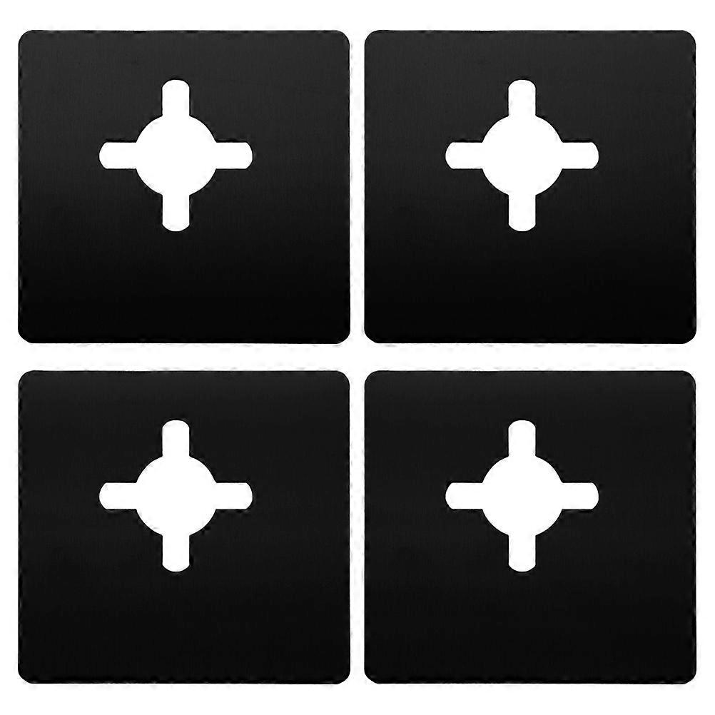 Stainless Steel Plates Door Latch Shield Plate Gap Filling Office Use Square Shape 4Pcs