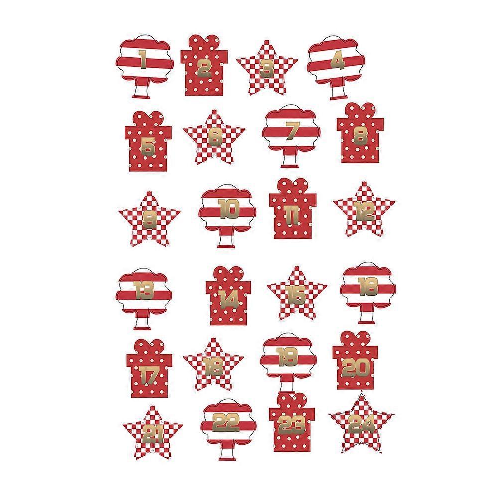 Mini Number Stickers for Envelope Sealing Christmas Style Rectangular Red Paper 30 Sheets