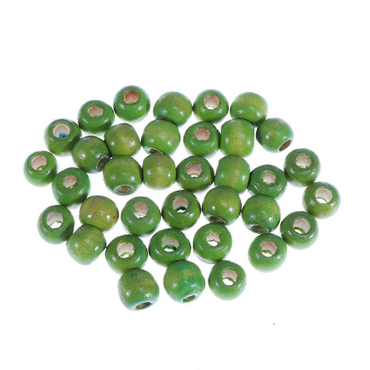 Unfinished Wood Beads Wooden Beads For Party Decoration Light Green 10Mm Round Shape Diy Craft Tool 100Pcs