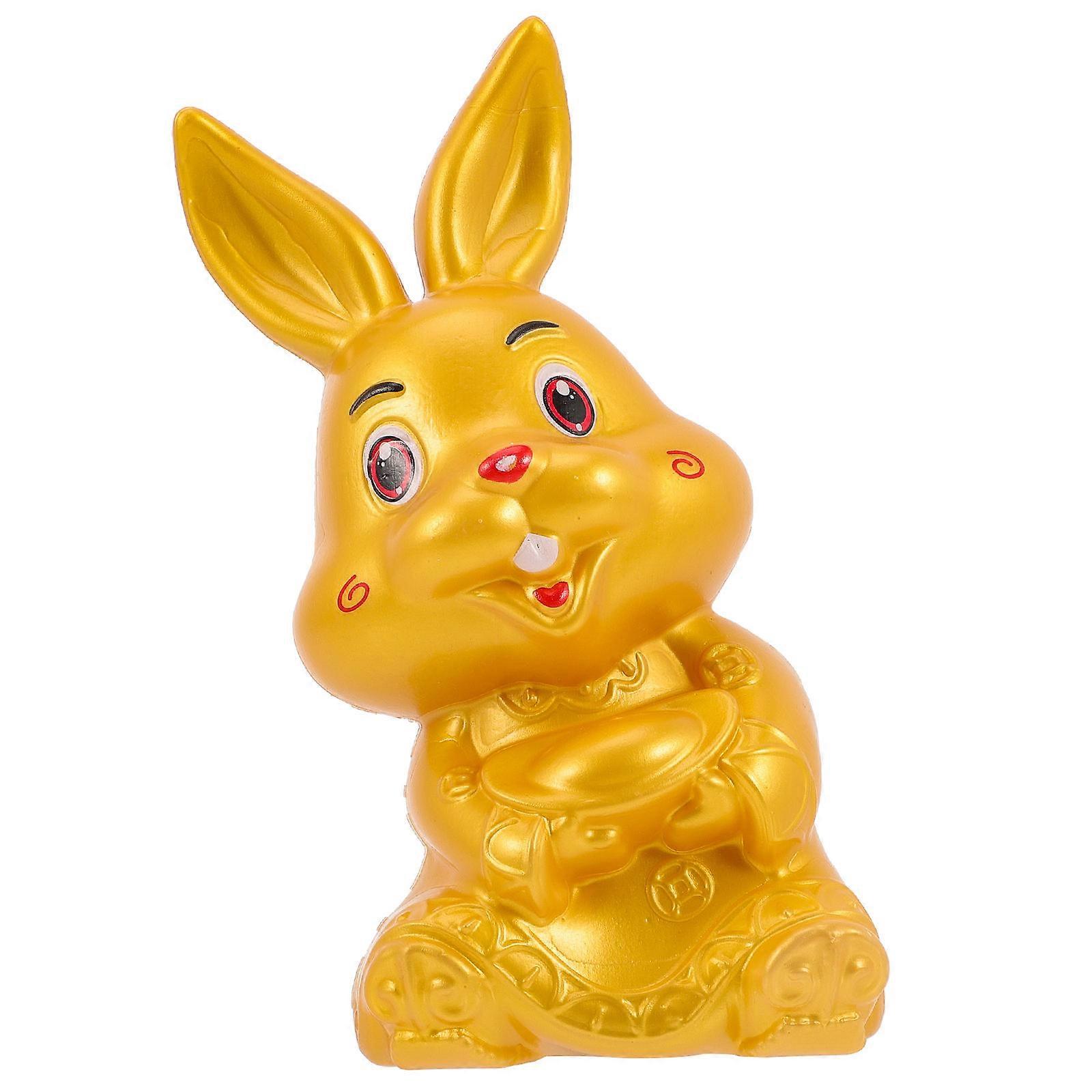 Cute Rabbit Coin Bank with Zodiac Design – Festive Chinese New Year Decoration for Adults, Savings Motivation and Home Decor