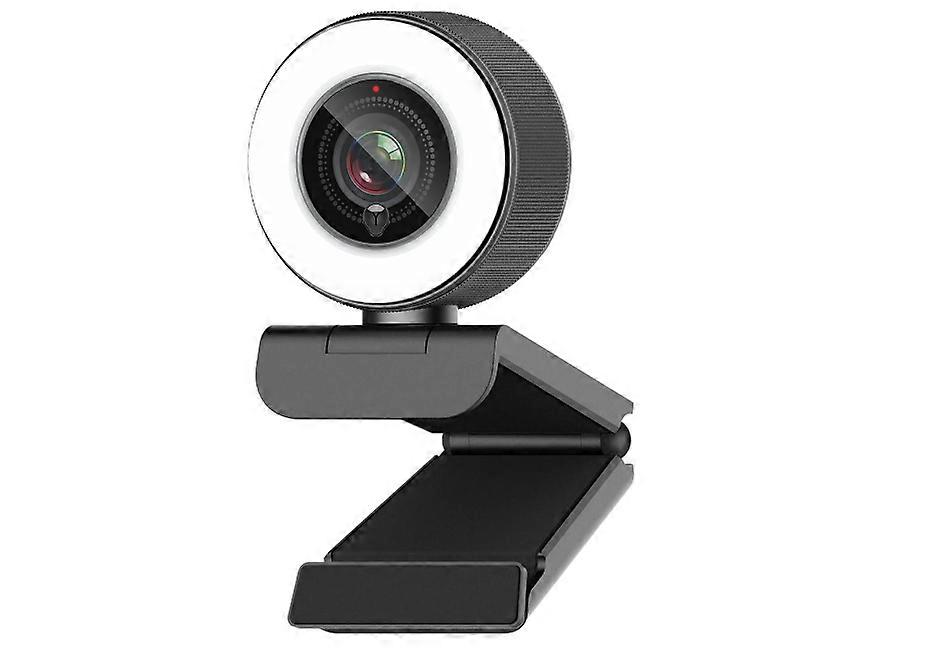 Streaming HD Webcam 1080P With Ring Light, 967 USB PC Autofocus Web Camera With Dual Microphone,Video Cam(Black)