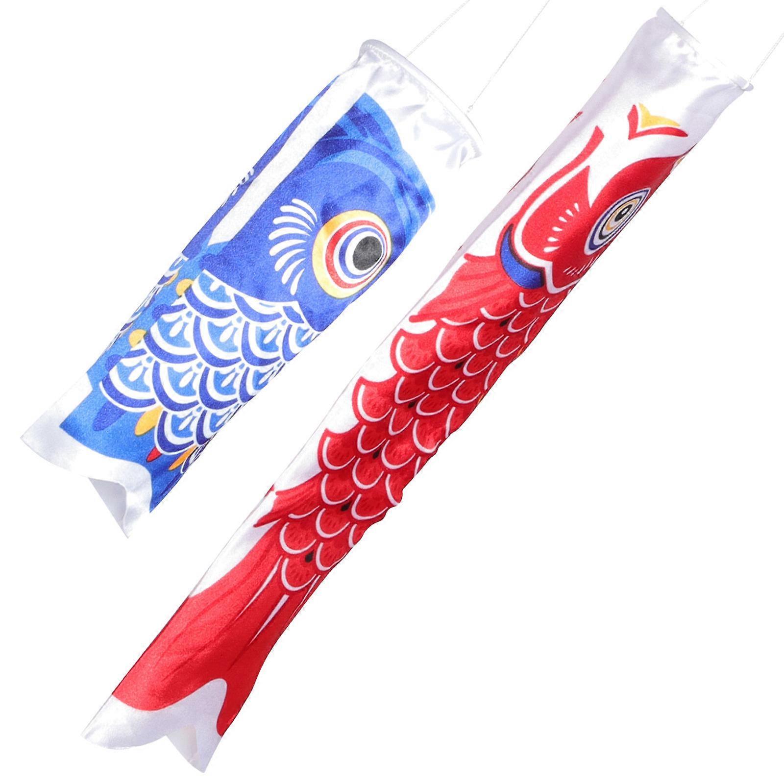 Carp Windsock Japanese Style Fish Windsock Flag for Decoration 2Pcs