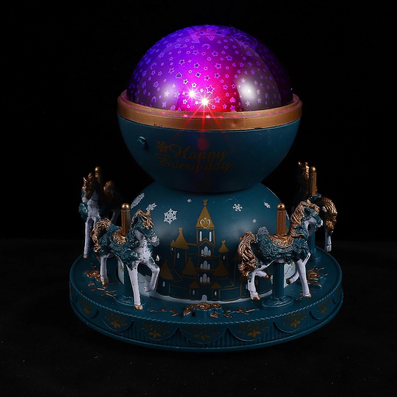 Carousel Music Box Light Multi-colored Holiday present 15.5X14.5X14.5CM 1Pack
