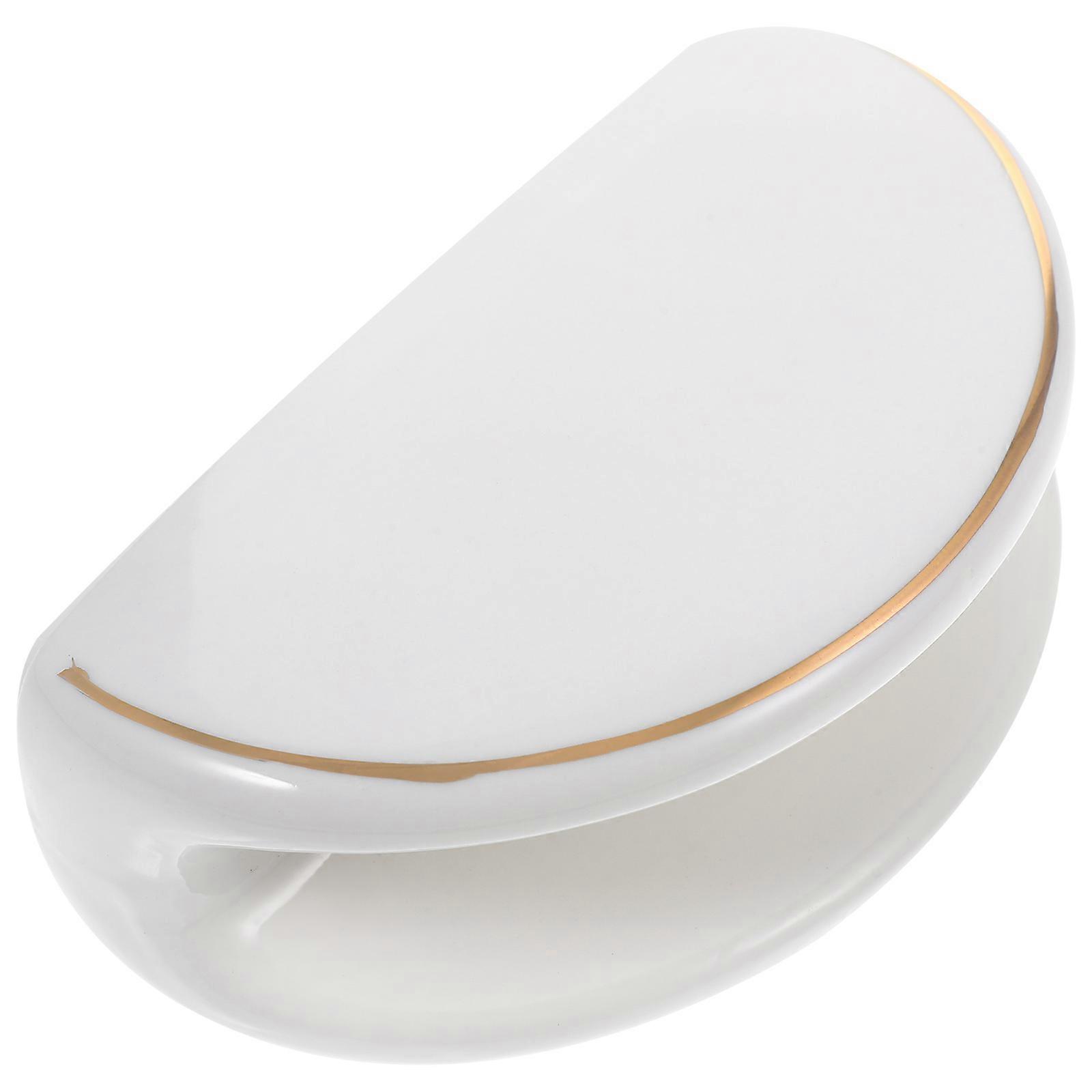 Ceramic Napkin Holder with Trim, Vintage Tissue Dispenser for Tabletop – Compact Space Saving Design for Kitchen, Dining Room, Office, and Café