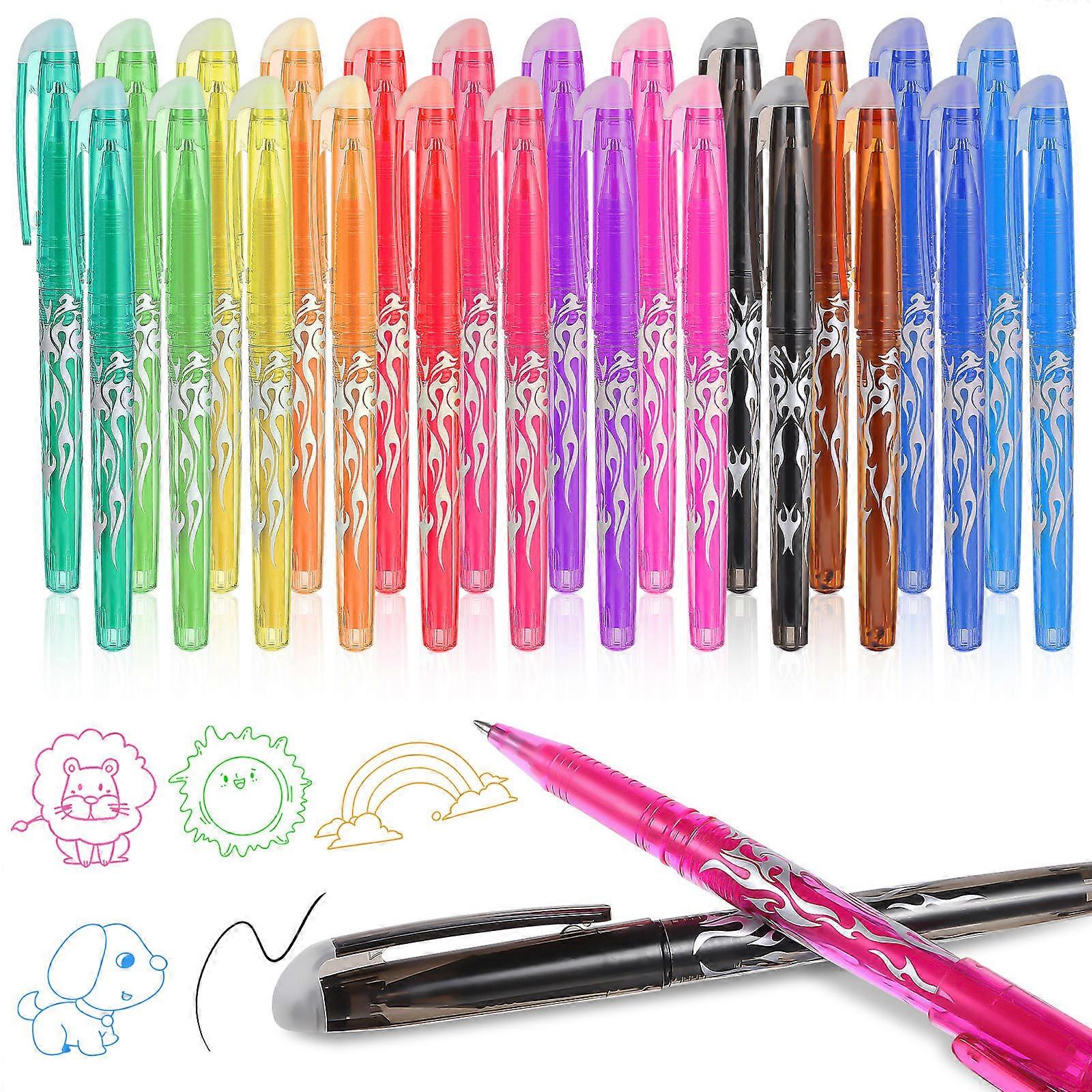 Erasable Pens Kit Heat Sensitive Ink for Students Homework Marking Important Things 24 Pcs