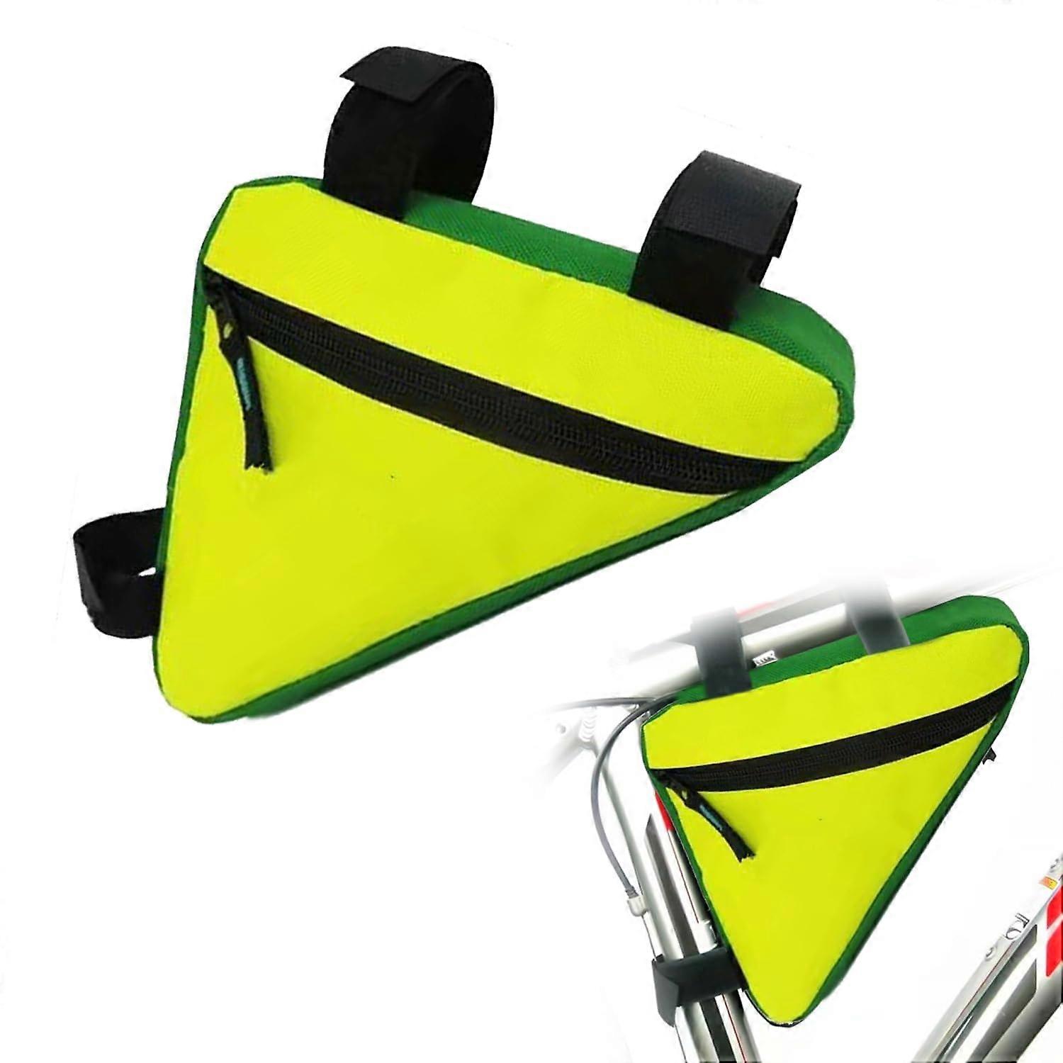 Triangular Bicycle Bag Waterproof - Yellow Frame Bag for MTB and Road Bikes, Durable Material, Fits Most Bicycle Frames