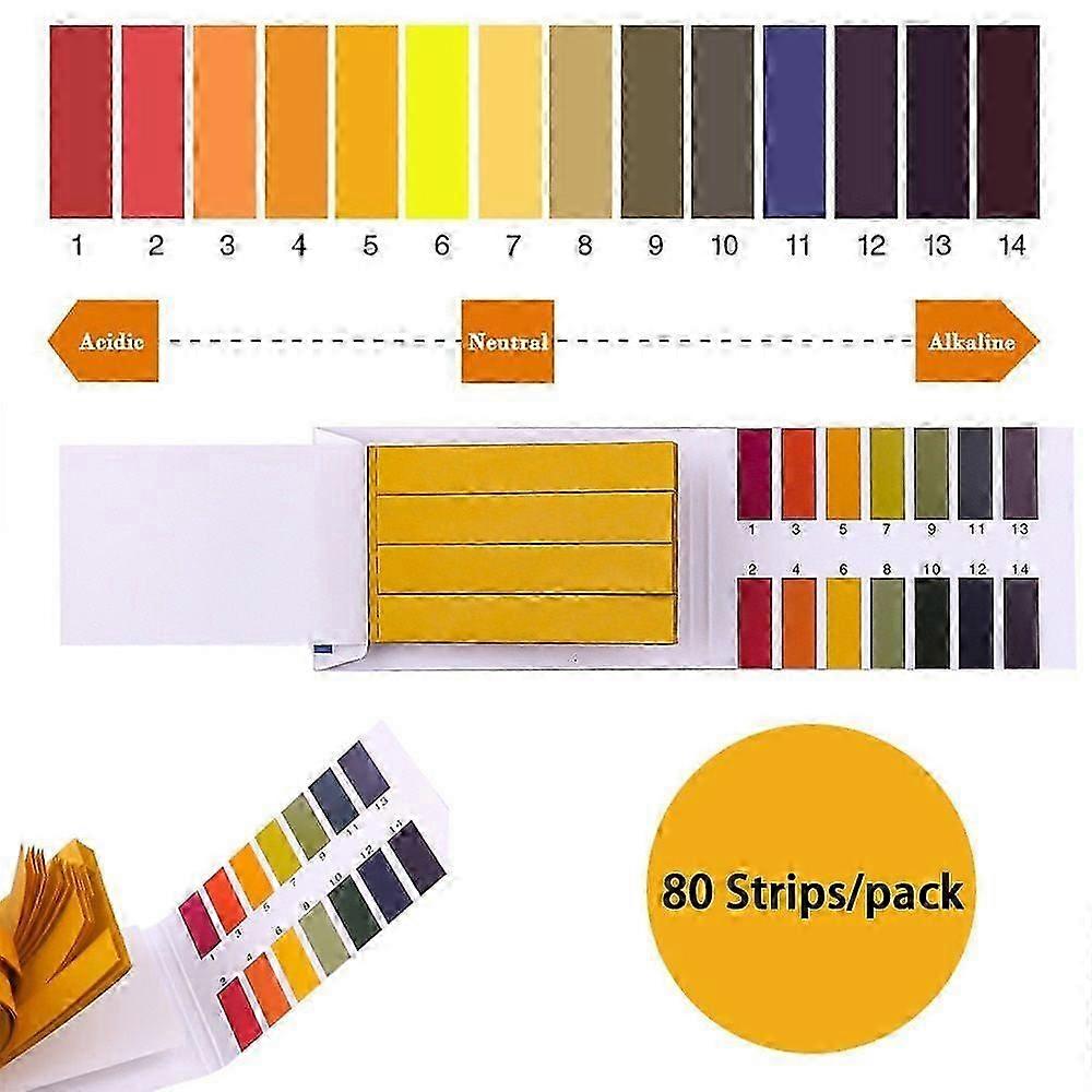 80 Strips PH 1-14 Litmus Paper PH Tester Papers Universal Indicator Paper Test for Water Aquarium