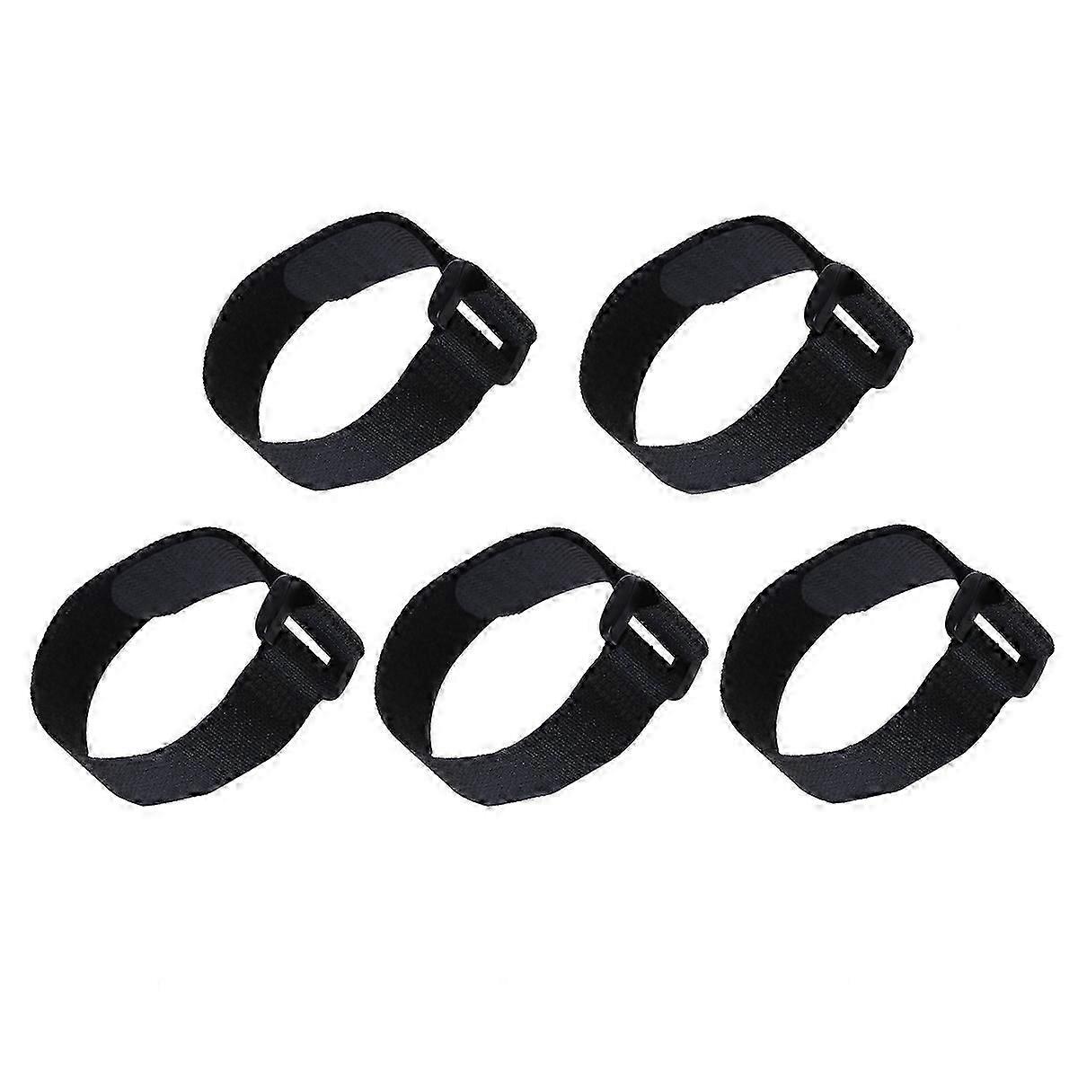 5pcs 30CM Black Hook and Loop Strap Fastener Paste Style Cable Ties Straps