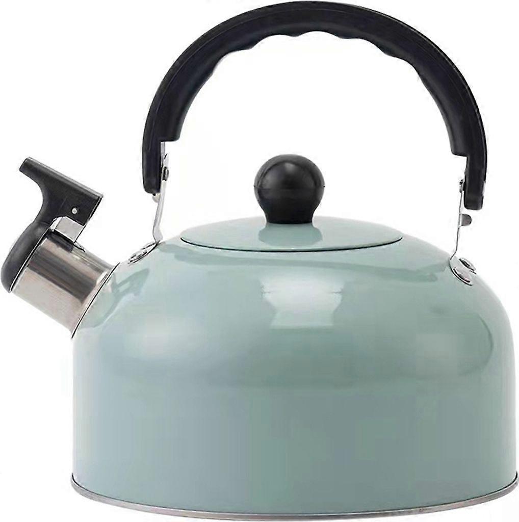 3L Green Stainless Steel Whistling Kettle, Camping, Electric Boiling Kettle