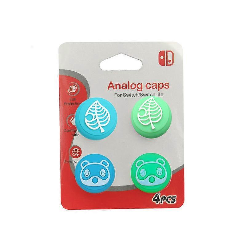 4 יחידות כיסויי אחיזת אגודל חמודים עבור Nintendo Switch / Lite / OLED, כיסוי כפתור Joy-Stick כובע ארגונומי אנלוגי לבקרי NS Joy-Cons