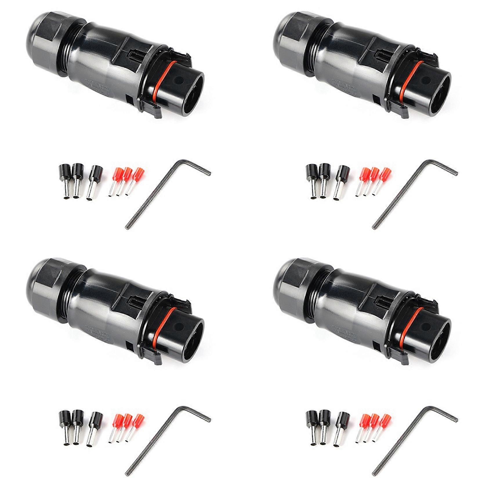 4X Solar PV Connector Plug Waterproof IP68 4000V 40A for Solar PV System Panel Parallel Protection K