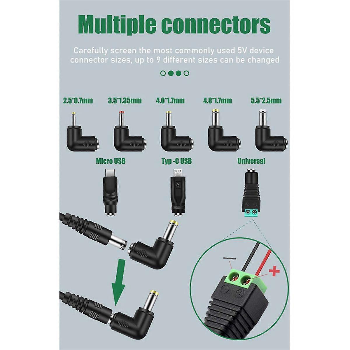 Universal 5V USB Power Cord, USB to Dc Power Cable