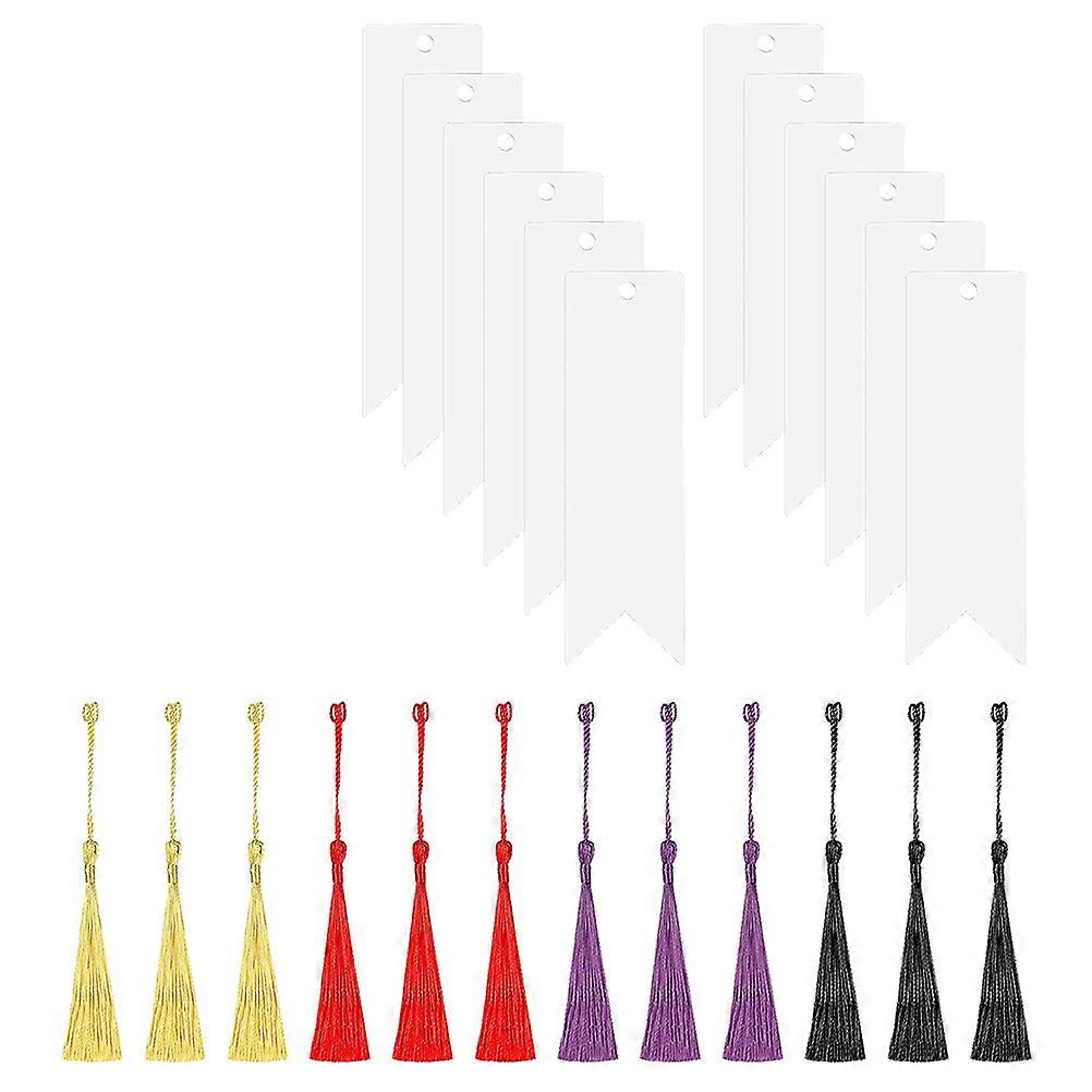 Bookmarks Aesthetic Tassel Bookmarks Rectangular Shape For Books 12 Sets
