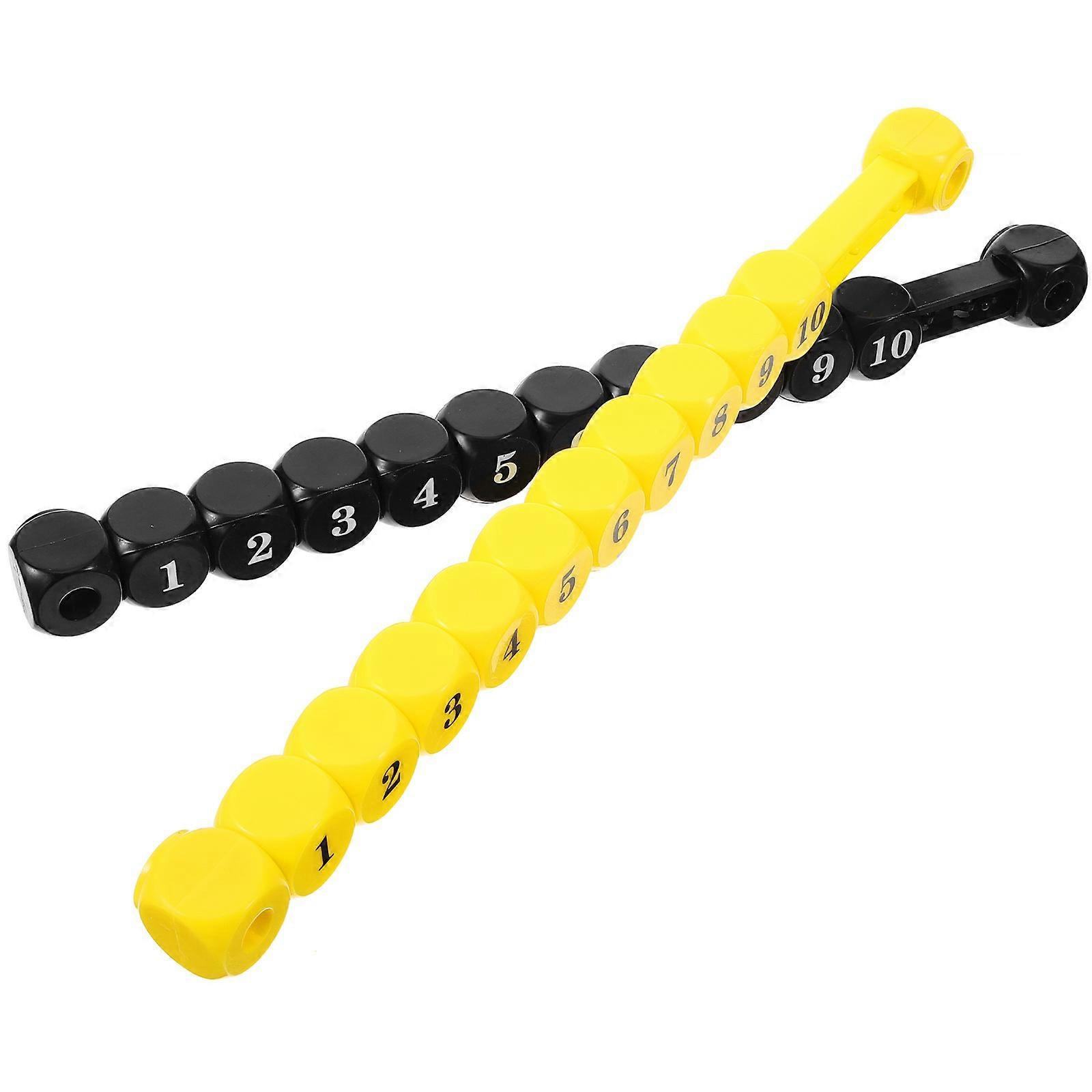 Table Football Score Counter Durable Yellow Material Rectangular Shape for Game Night 2Pcs
