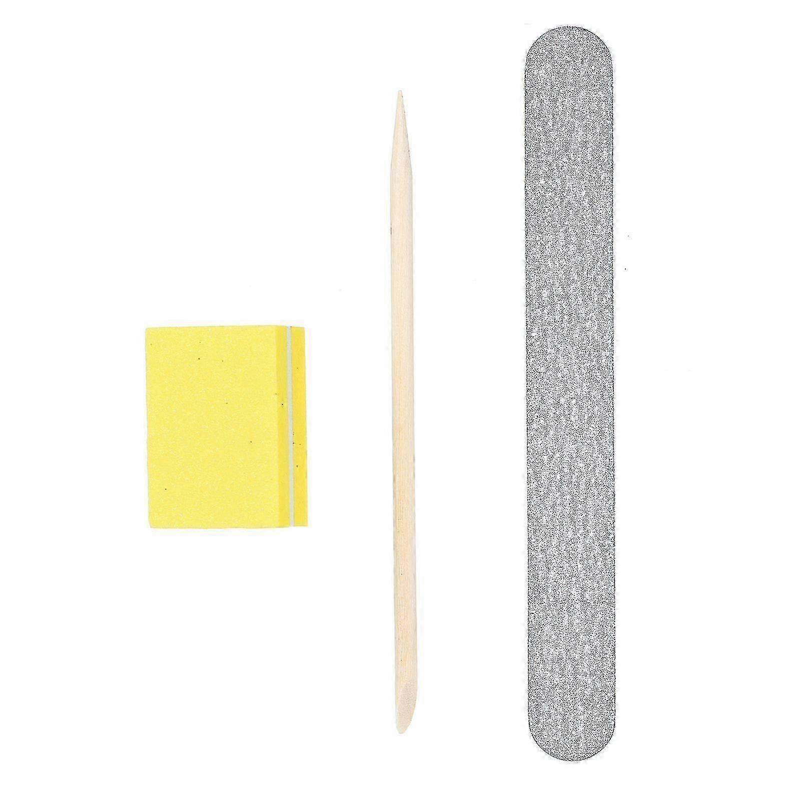 3pcs Nail Care Tools Kit for Gel Polish Removal with Nail File, Sanding File, and Buffer Block for Effective Nail Grooming