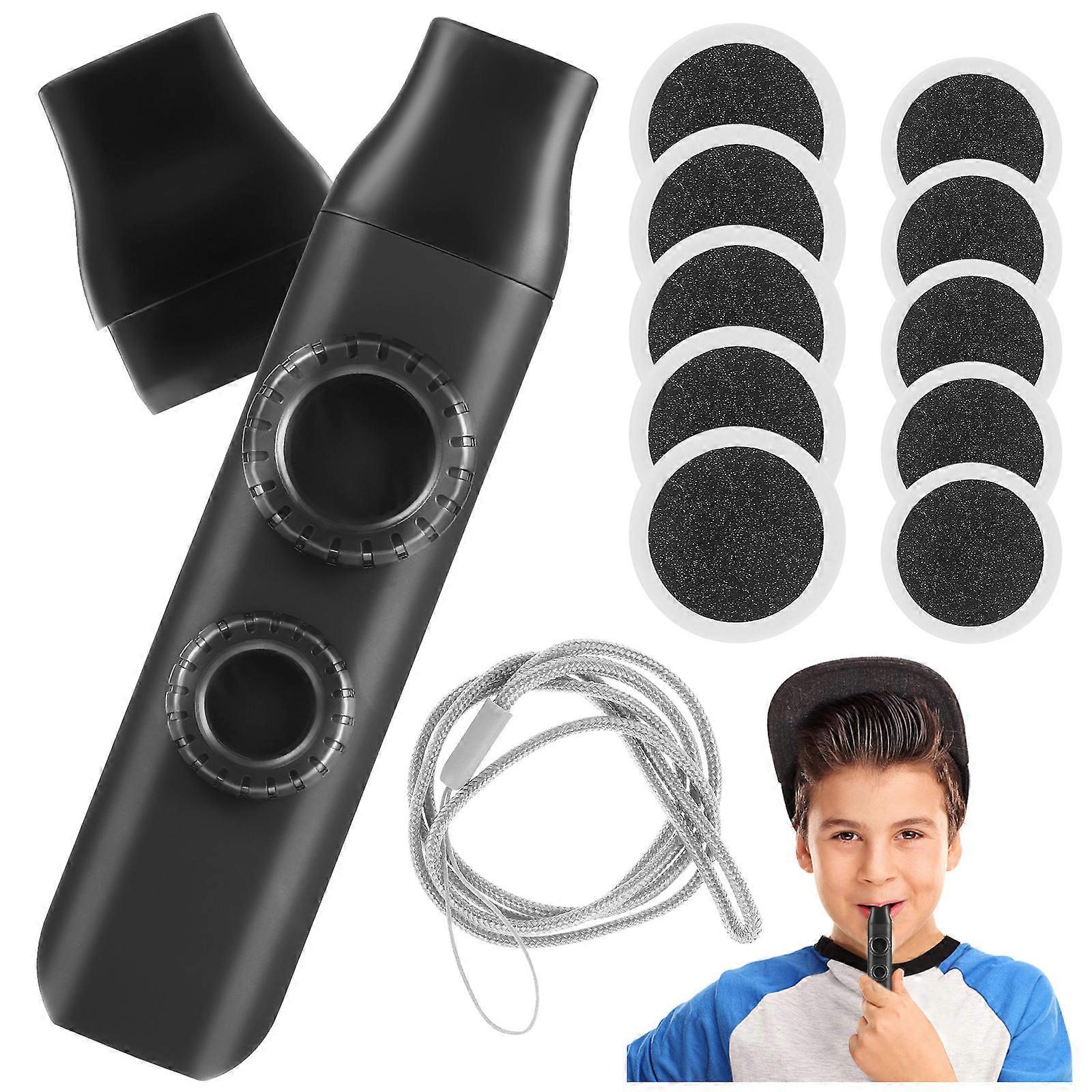 Double Design Kazoo Musical Instrument with Replacement Mouthpiece, Lanyard, and Membranes for Easy Carrying and Group Performance Tones