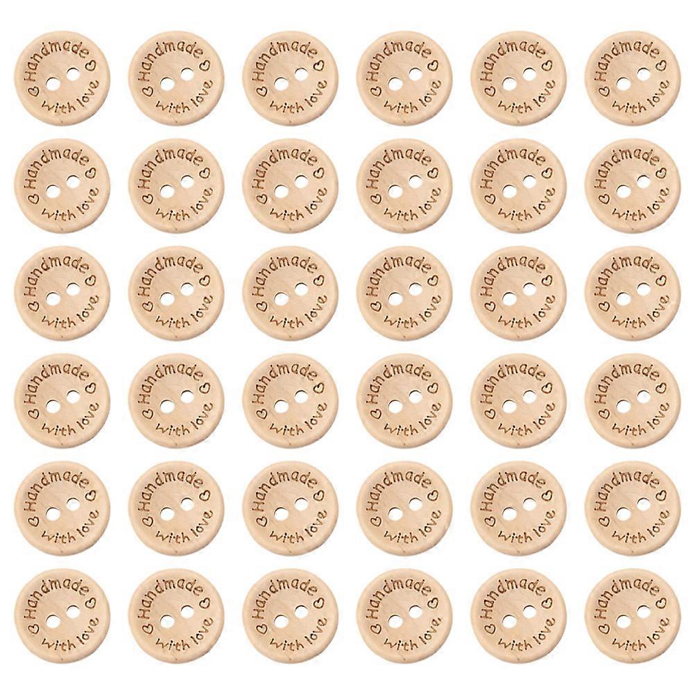 Scrapbooking Wood Button Diy Buttons Natural Wood Materials For Craft Projects 100Pack