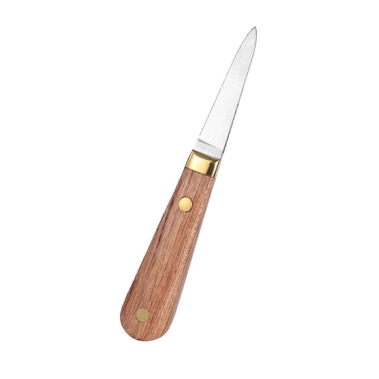 Oyster Knife with Non-Slip Grip, Wooden Handle, Seafood Shucking Tool for Easy Oyster Opening and Shellfish Handling