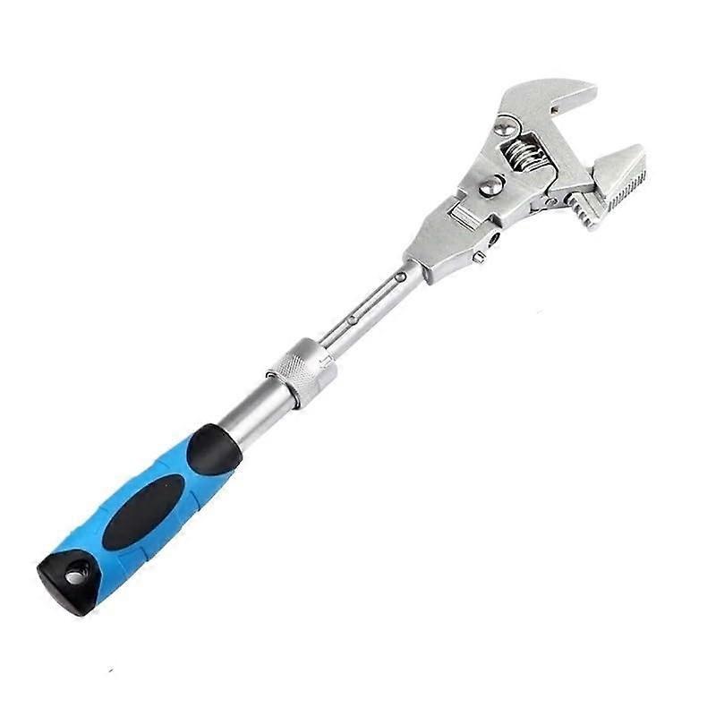Multifunctional adjustable wrench, wide mouth, ergonomic handle with scale, easy to use Blue