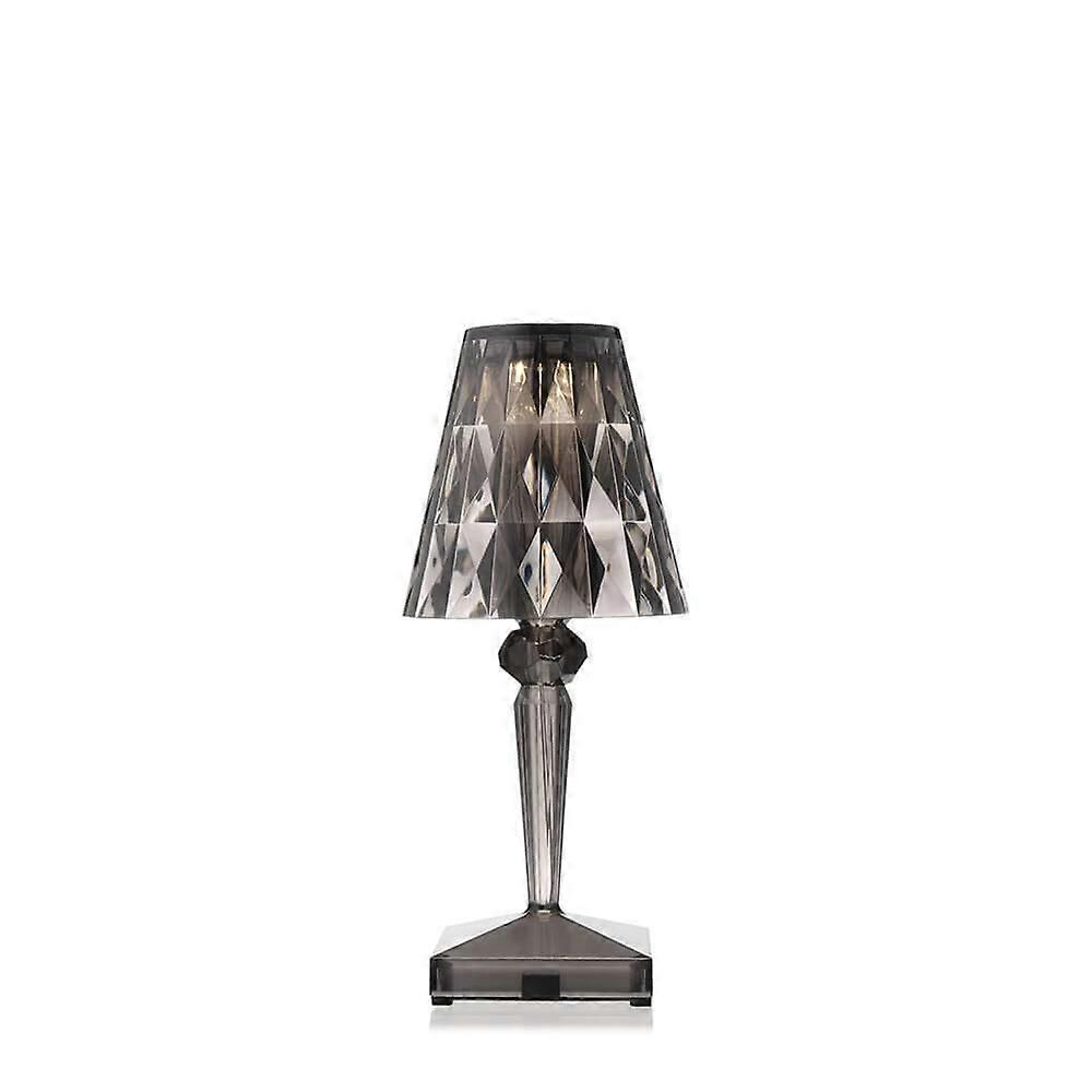 Battery and Rechargeable Transparent Smoked Table Lamp