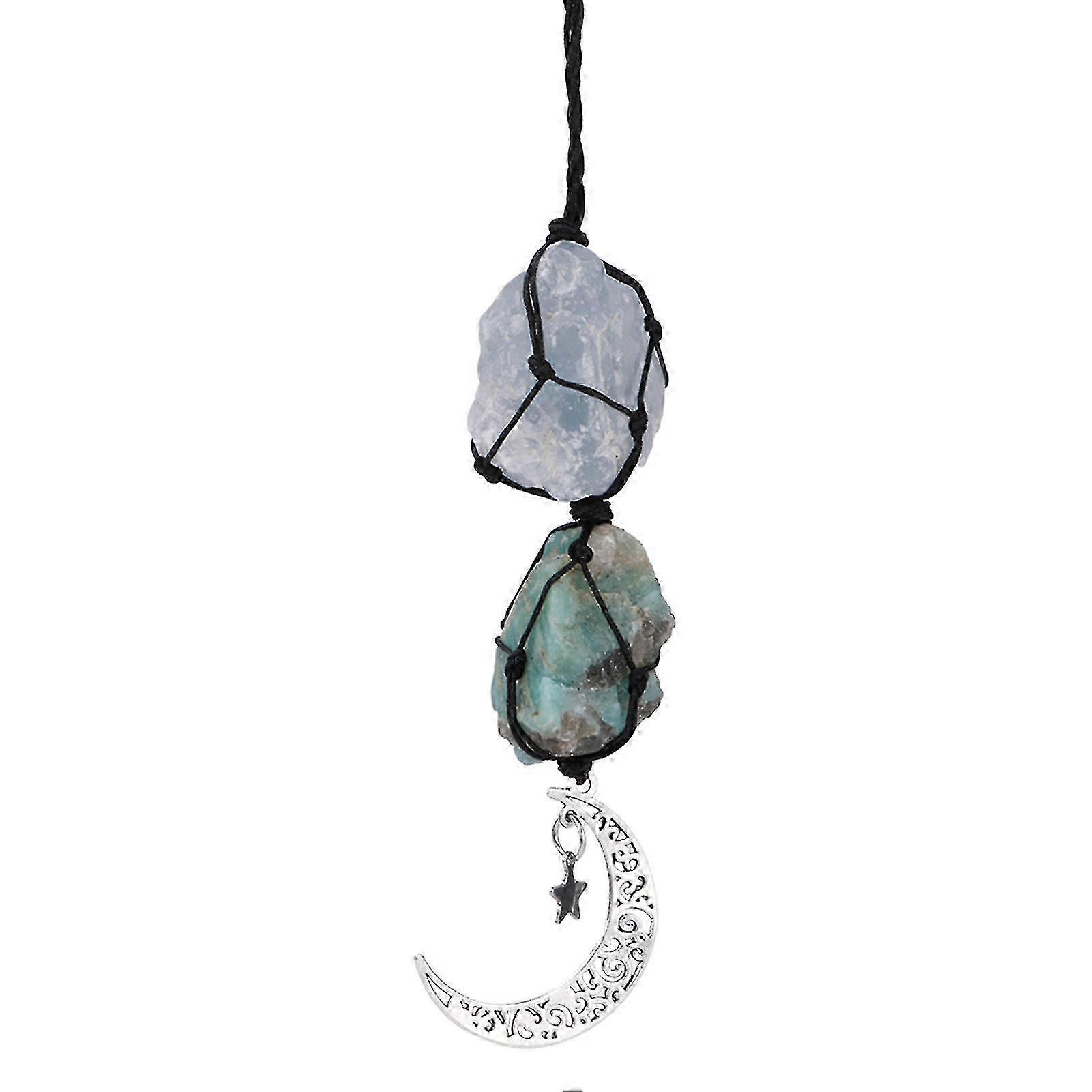 Moon Car Charm Window Hanging Ornament Crystal for Decorative Mirror