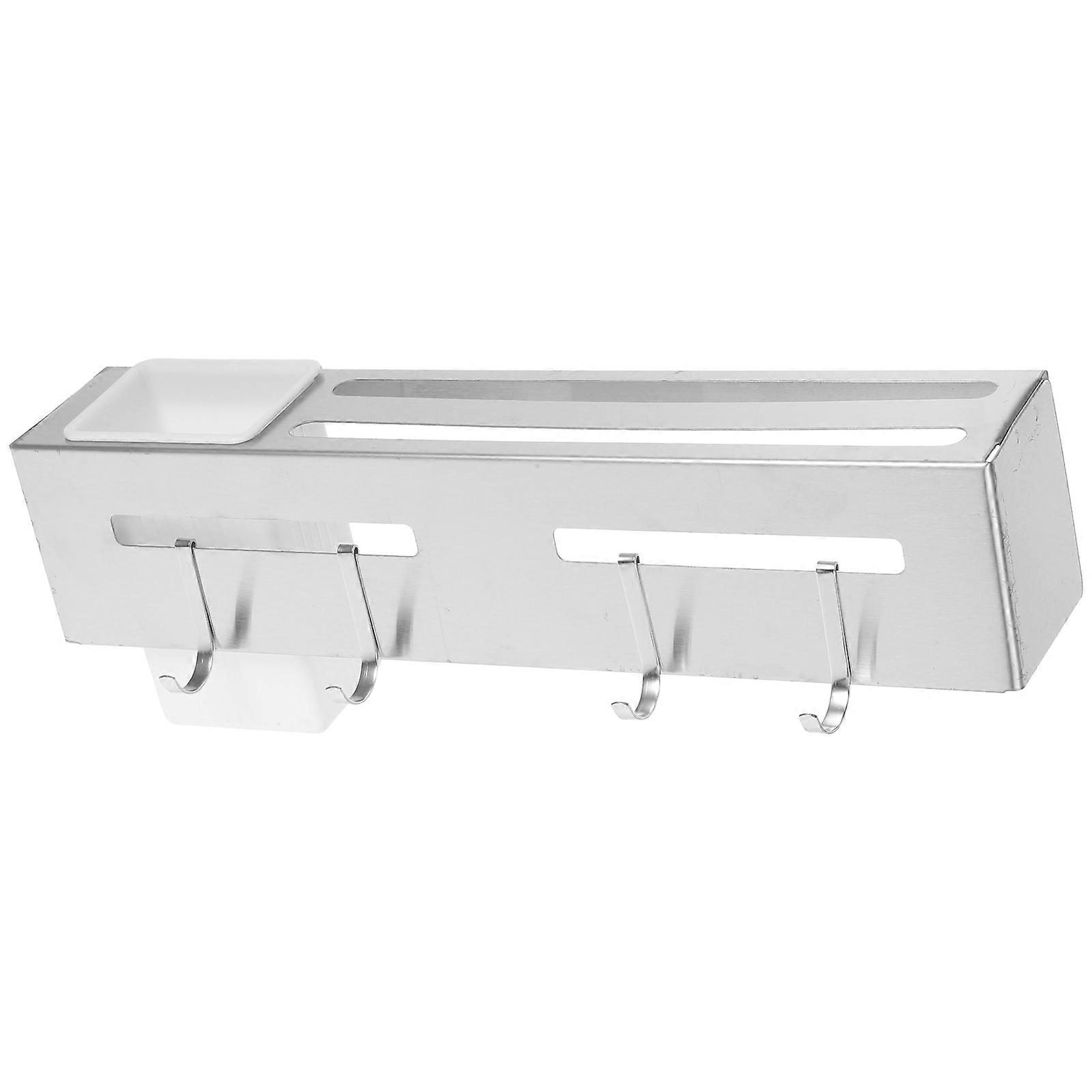 Wall Mounted Storage Kitchen Utensils Organizer Stainless Steel Holder Silver 30.00X6.70X5.30CM 1Pack