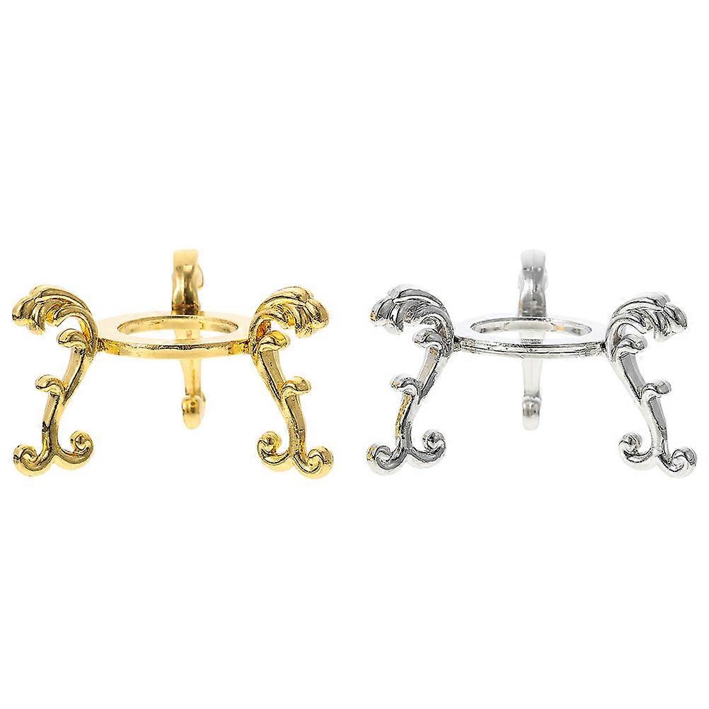 Crystal Display Base Stand Iron Pedestal Decors Atmosphere Table Decor Spheres Holder 2Pcs