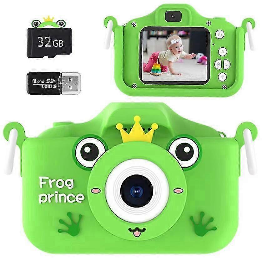 Mini Kids Cartoon Digital Video Camera Drop-Proof Dual Lens 32G with Card Reader