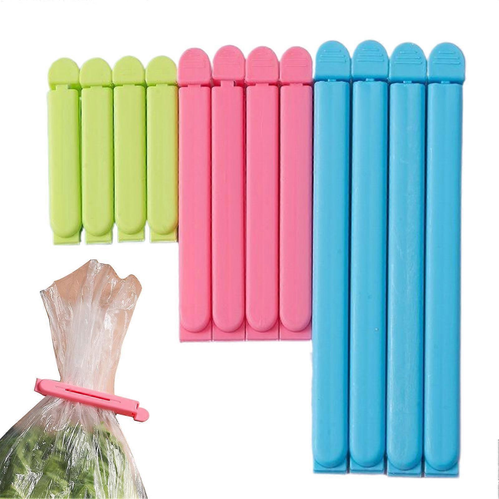 FreshKeeping Clips – 12 x Snack Bag Clips, Various Sizes, LeakProof
