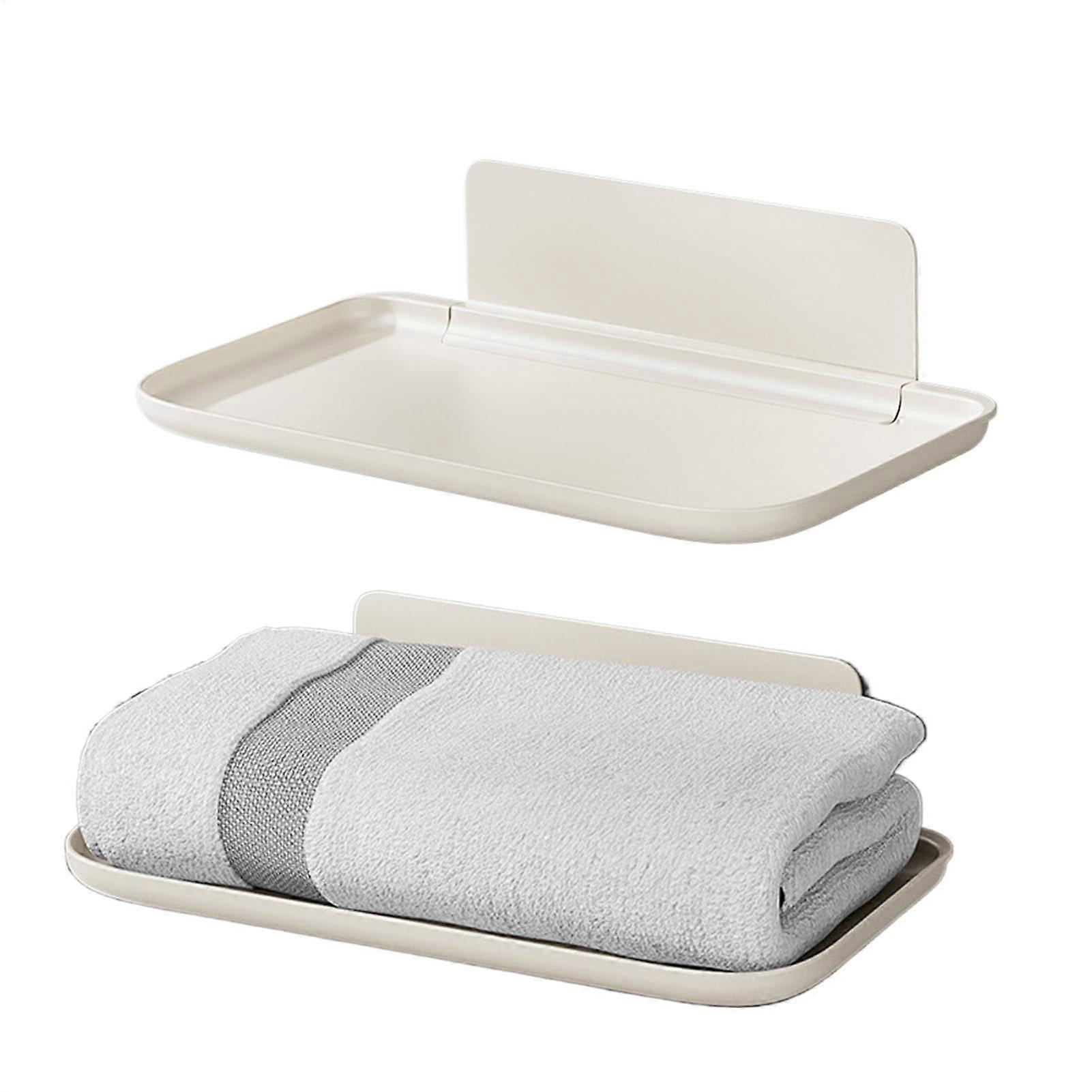 Folding wall shelf, bathroom stand, extra storage floating bracket Practical shelf for towels, clothing