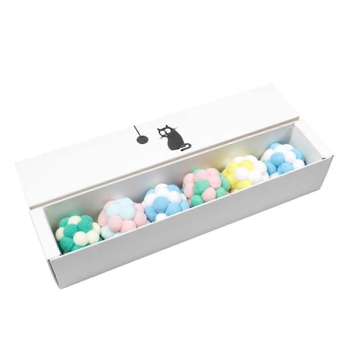 Pet Bell Toys 6-Piece Cat Toy Set, Interactive Cat Toys for Fun and Grooming, Random Color