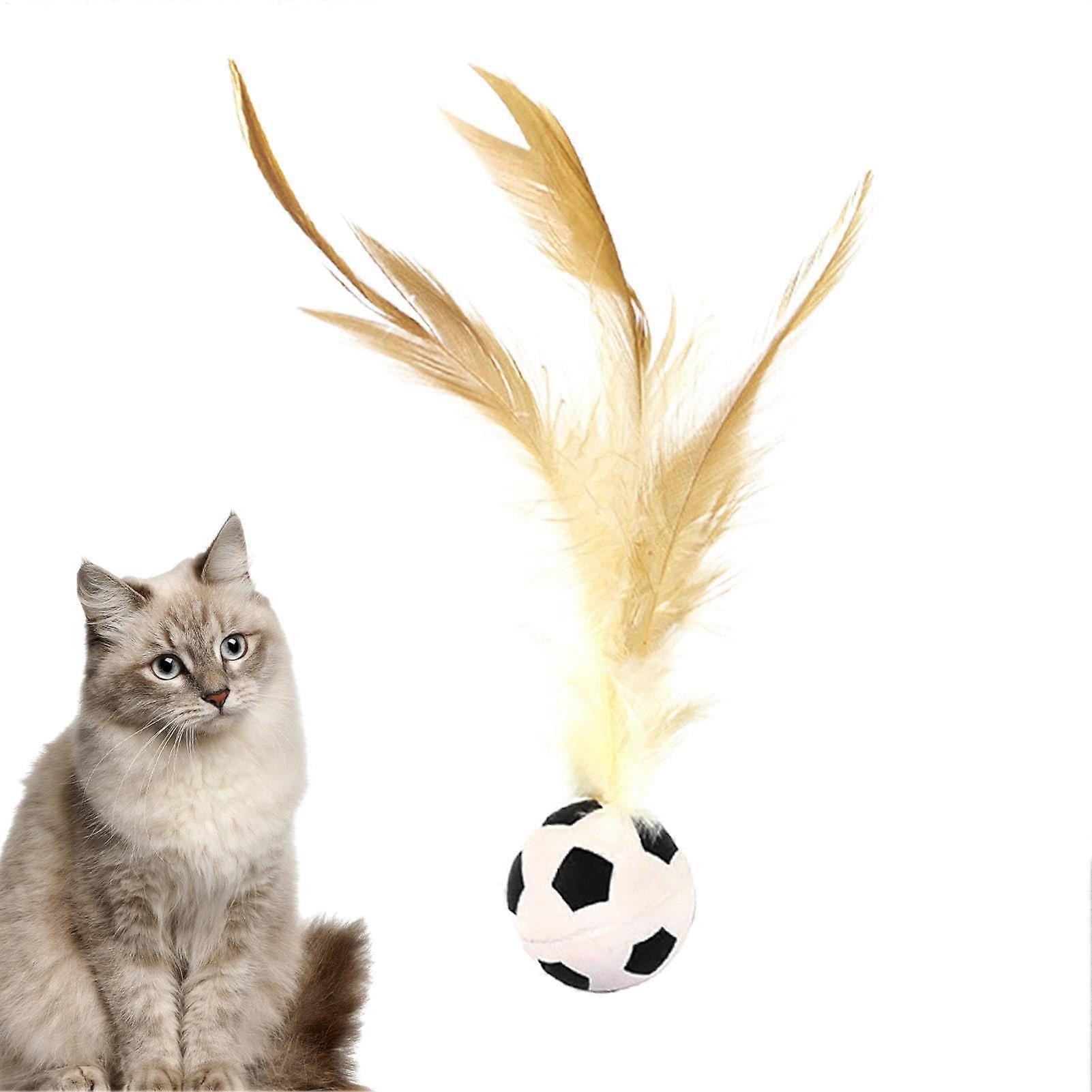 Kitten Ball Toy - Interactive Cat Feather Ball, Elastic Dog Biting Game, Pet Hunting Accessories for Cats and Dogs