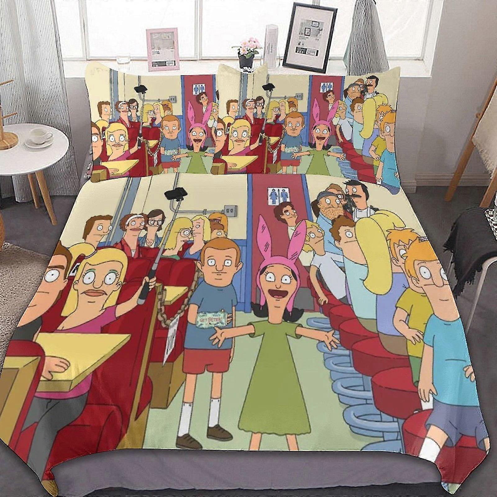 3 Pcs Bed Sheets Set Breathable Duvet Cover with 2 Pillow Shams Soft All Seasons Bedding Set Suitable for a Cartoon Theme