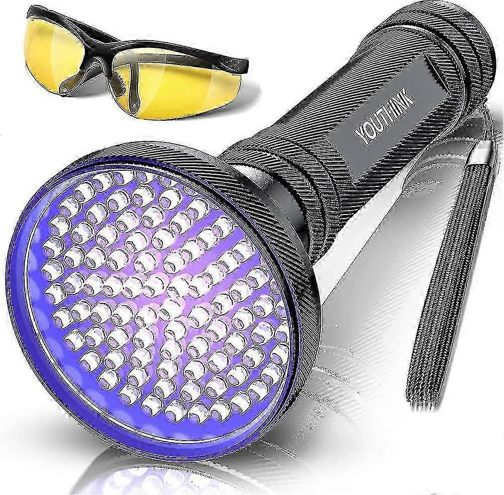 2023-uv Torch, 100 Led Uv Light Torch With Uv Protection Glasses, Uv Torch For Resin