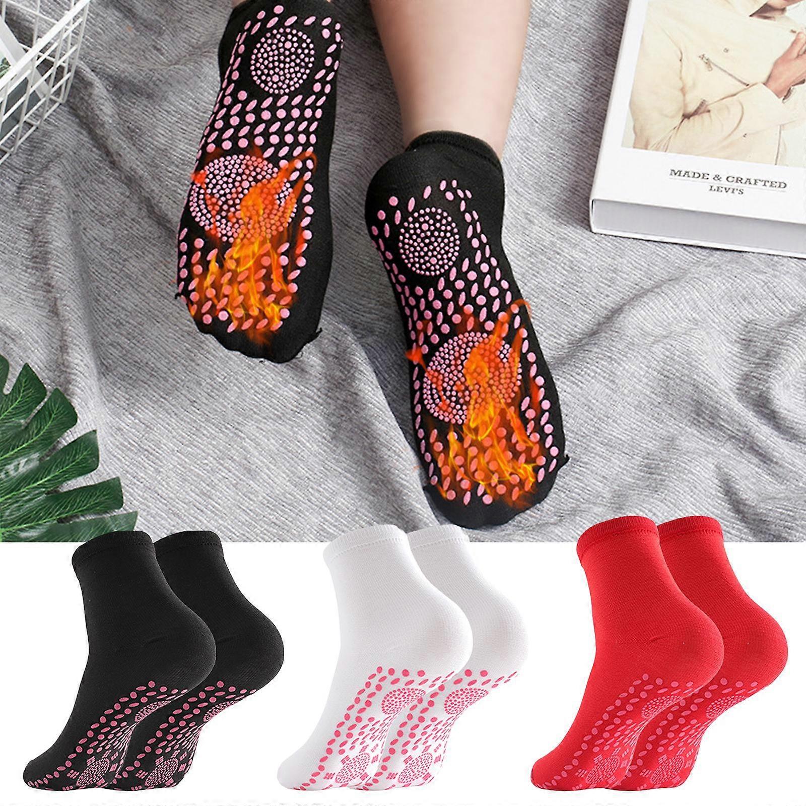 Black (B)$Heating socks, comfortable, elastic, durable, breathable, heating socks, warm and cold-resistant cotton socks