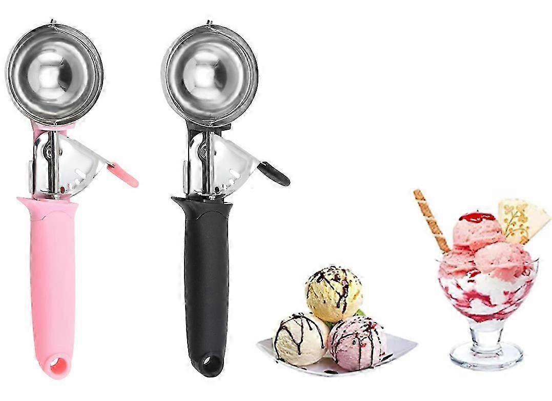 Ice Cream Scoop, Stainless Steel Cookie Scoop for Ice Cream, with Easy Trigger Release Good Grips for Mashed Potato, Meatballs, Mellon Balls Fruit Sal