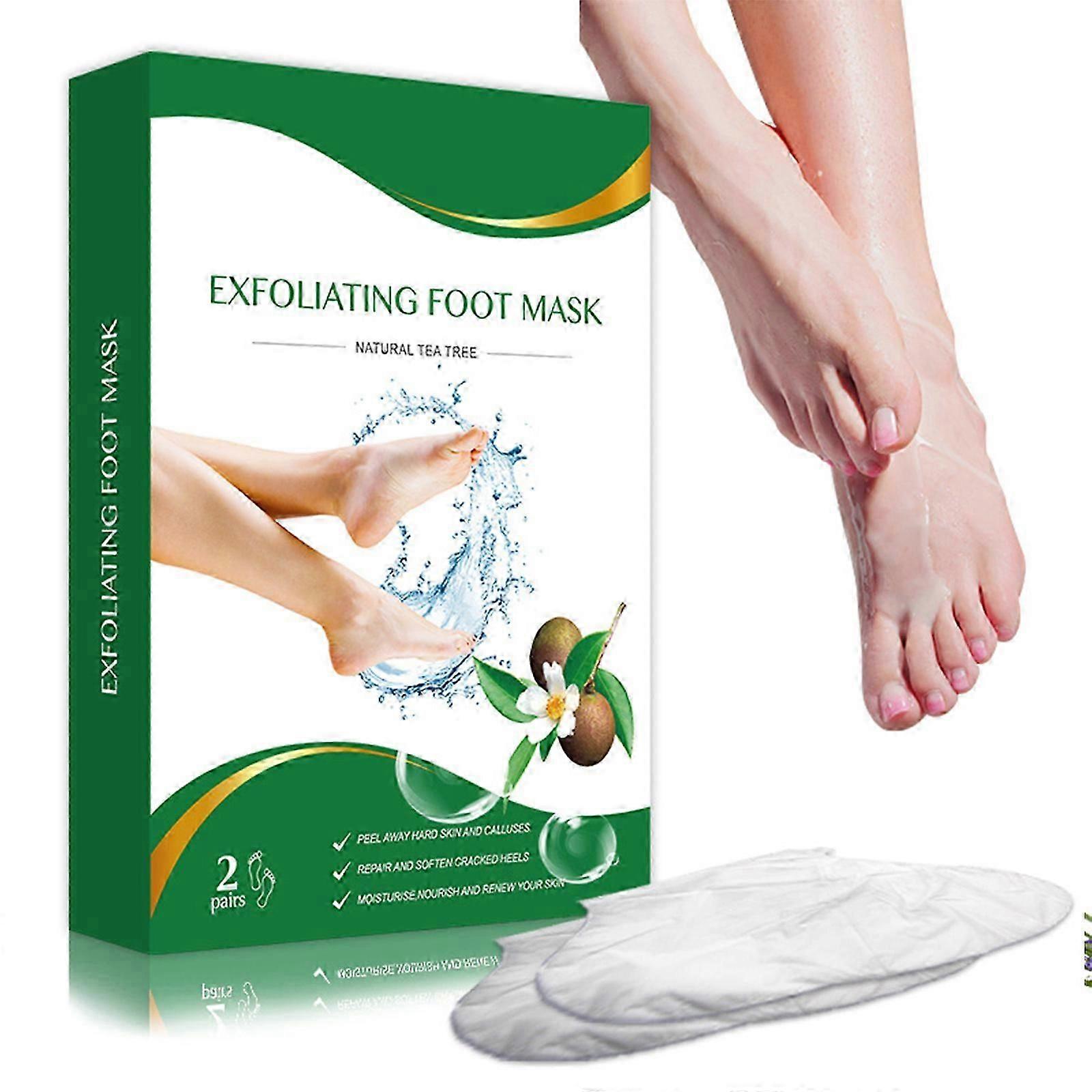 硬い肌のための2ペアのフットピールマスク、古い肌のための角質除去フットピーリングマスク、ひび割れたヒールトリートメントソックス、プラントフォーミュラモイスチャライジングソックス