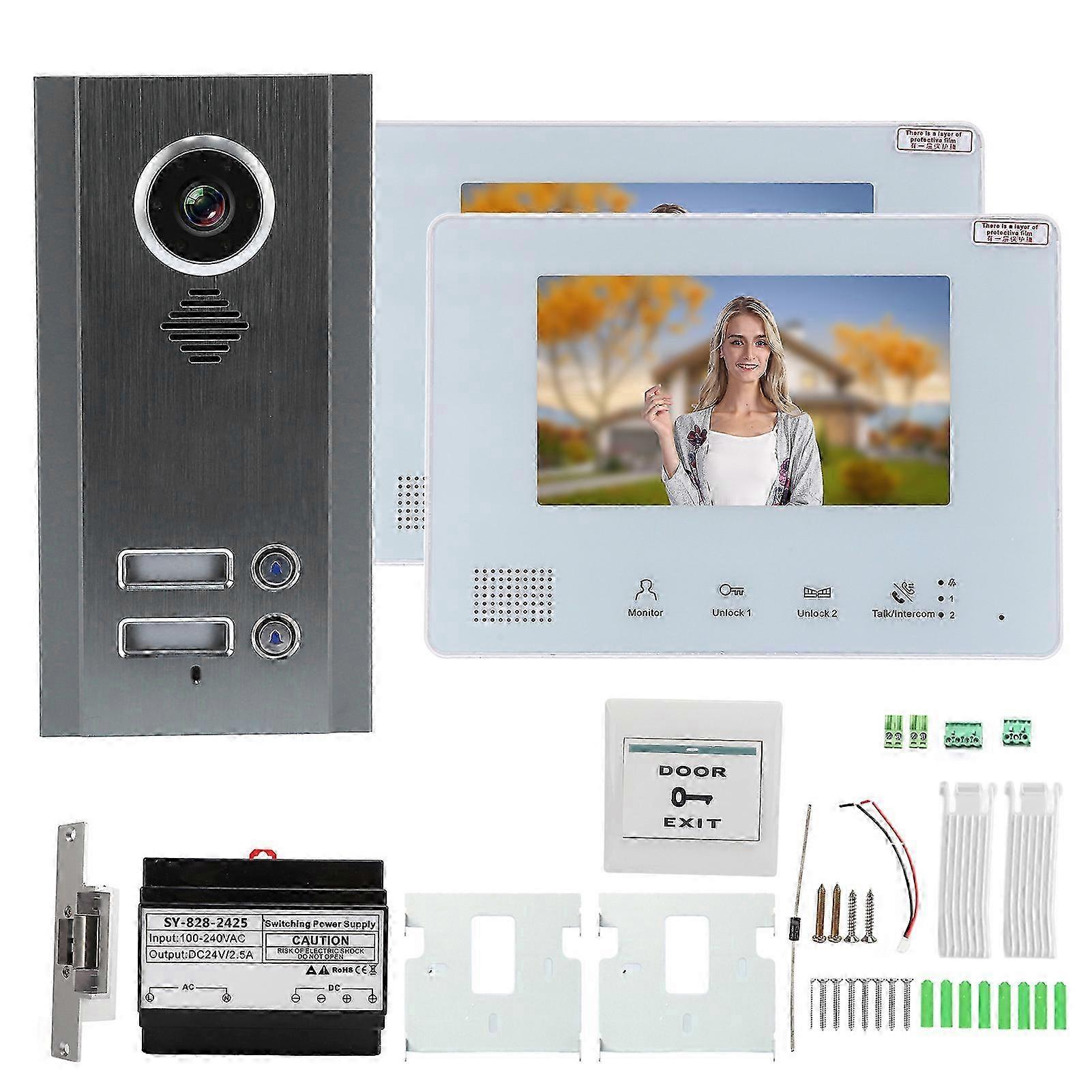 7" Hd Video Intercom System Kit: Night Vision, Weatherproof, Multi-function, Easy Install