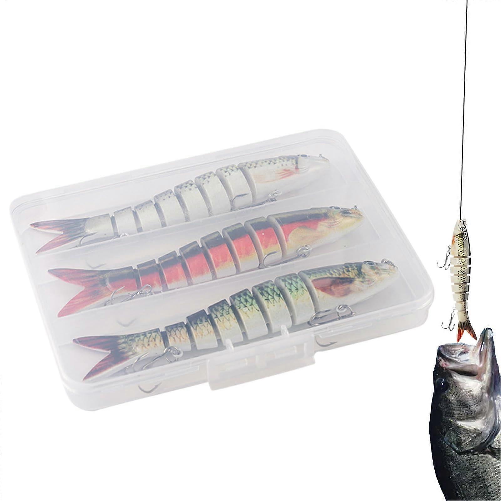 Fishing Lure for Bass – 3 Segment Jointed Swimbait for Freshwater and Saltwater River Lake Pond
