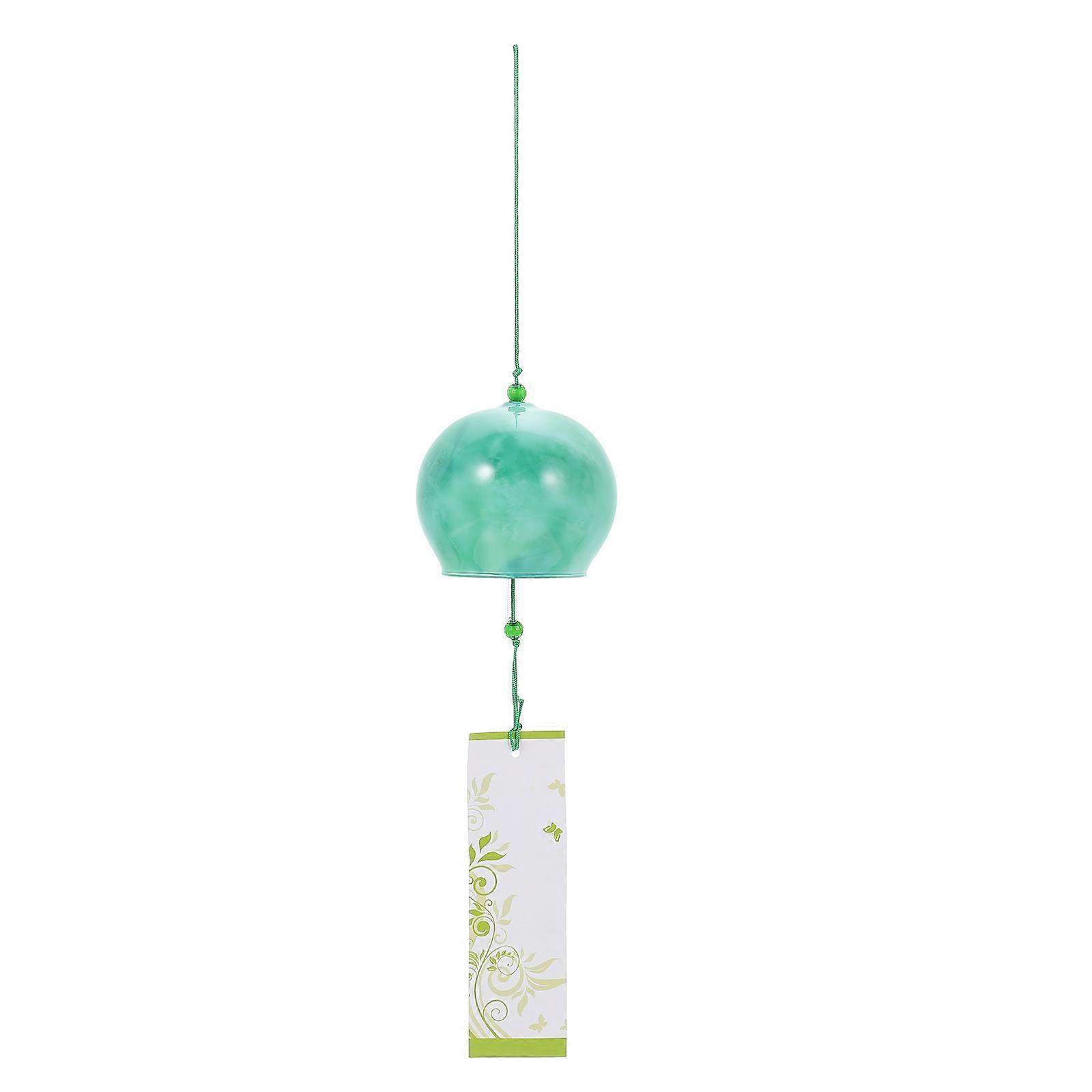 Japanese Style Glass Wind Bell Marbling Design Hanging Ornament for Garden Patio Home Decor Outdoor Durable Wind Chime Pendant