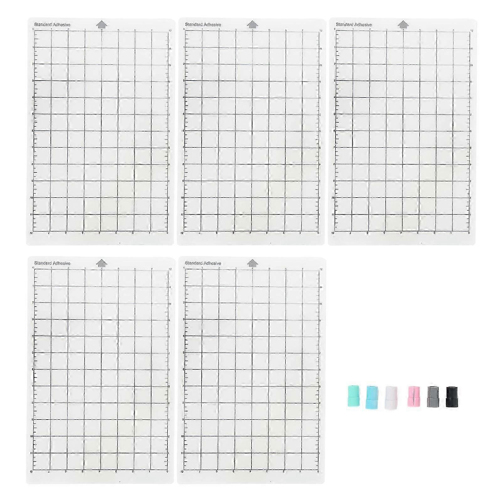 5Pcs Cutting Mat with 6Pcs Pen Adapter Neutral Grip Grid Cutting Mat Pen Adapter Set