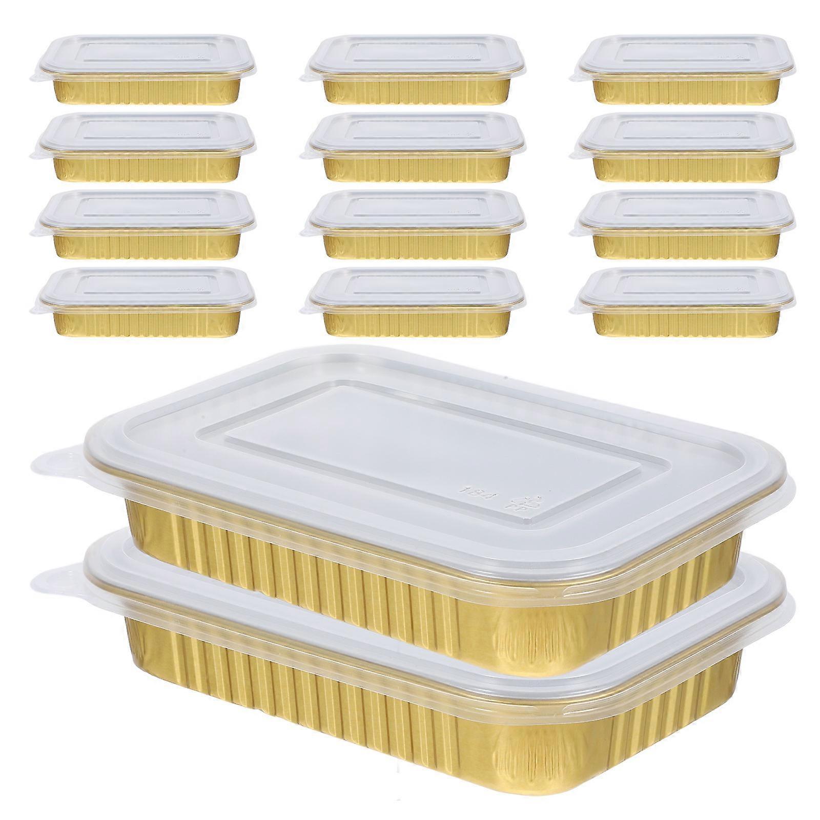 Golden Aluminum Foil Pans with Lid for Cooking Use 184ml and 580ml