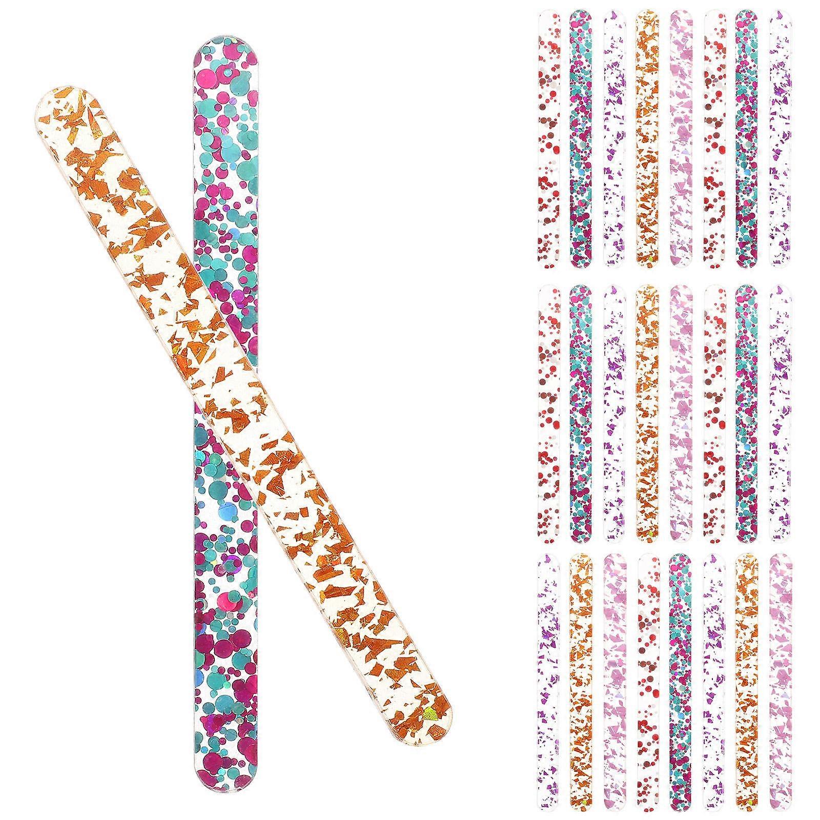 Craft Supplies Acrylic Ice Cream Sticks DIY Ice Cream Making Assorted Color 50Pcs