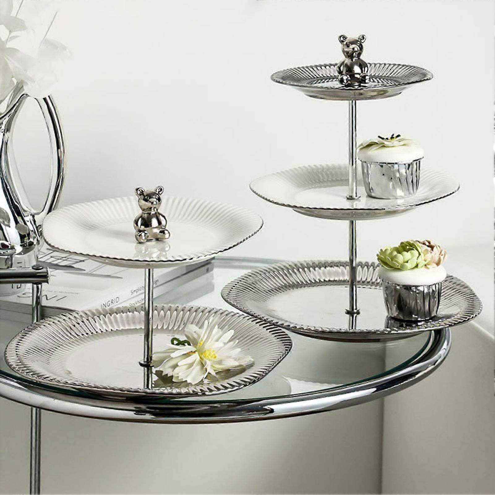 Cupcake Stand Dessert Table Display Set Tiered Serving Cake Tray Parties Serving Plate for Tea Party 3 Tier
